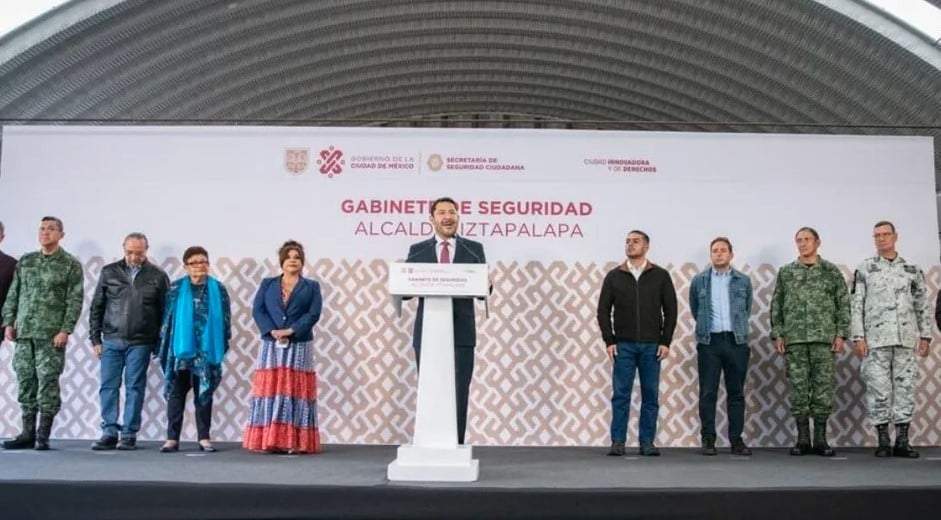 El jefe de Gobierno, en Iztapalapa, al término de la reunión del gabinete de Seguridad de la CDMX