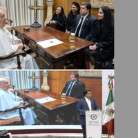 Pedro Haces edita foto con el Papa Francisco y borra a legisladoras que lo acompañaban