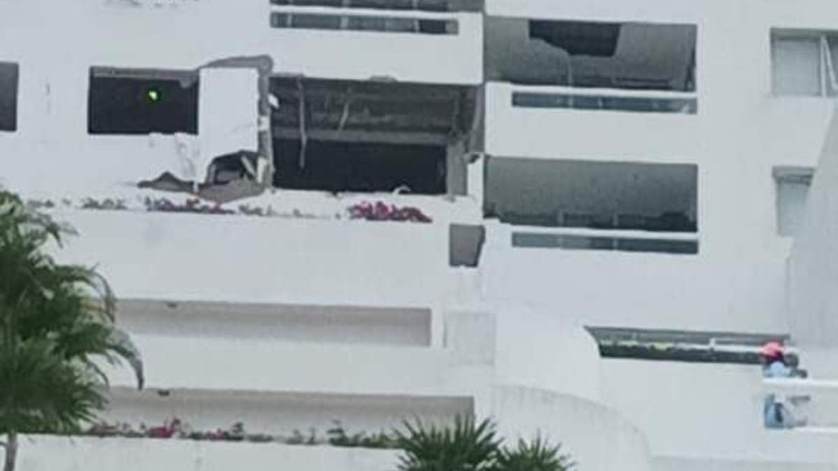 El área dañada por la explosión