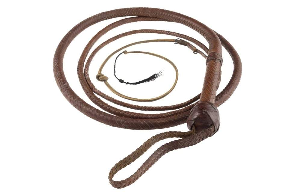 Esta imagen muestra un látigo blandido por Harrison Ford en "Indiana Jones y la Última Cruzada".