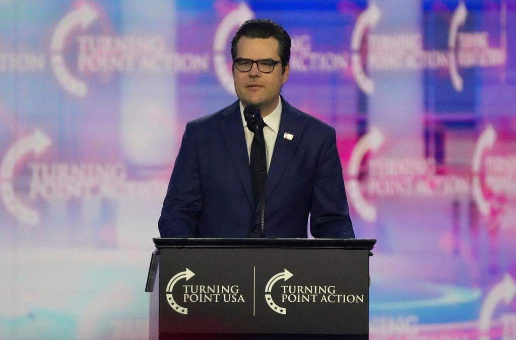 El excongresista republicano por Florida, Matt Gaetz, en un evento en Phoenix, el 22 de diciembre del 2024