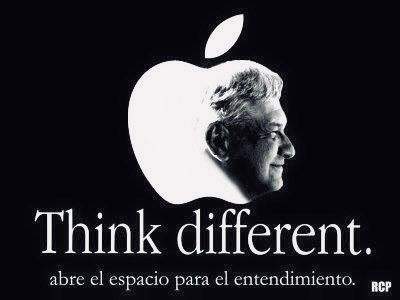 Morena colocó una imagen, en la cual utiliza la icónica manzana mordida de Apple y puso el rostro del presidente