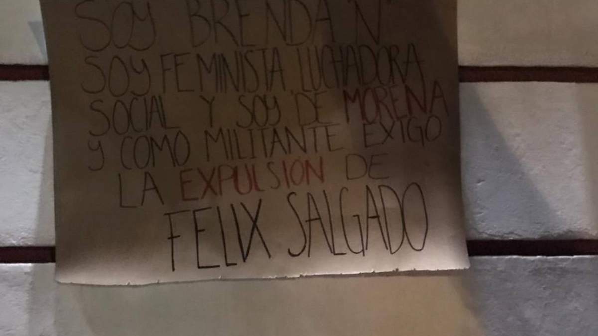 Protesta contra Félix Salgado Macedonio en la sede nacional de Morena