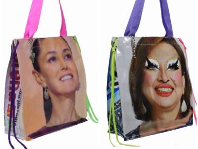 Diseñador convierte basura electoral en artículos de moda
