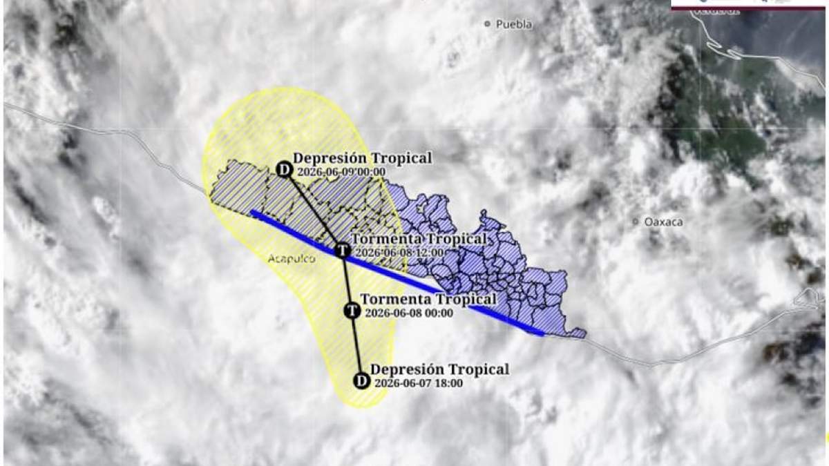 Trayectoria de la posible tormenta tropical Boris