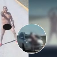 Un ciudadano chileno desnudo se lanzó sobre un auto argentino