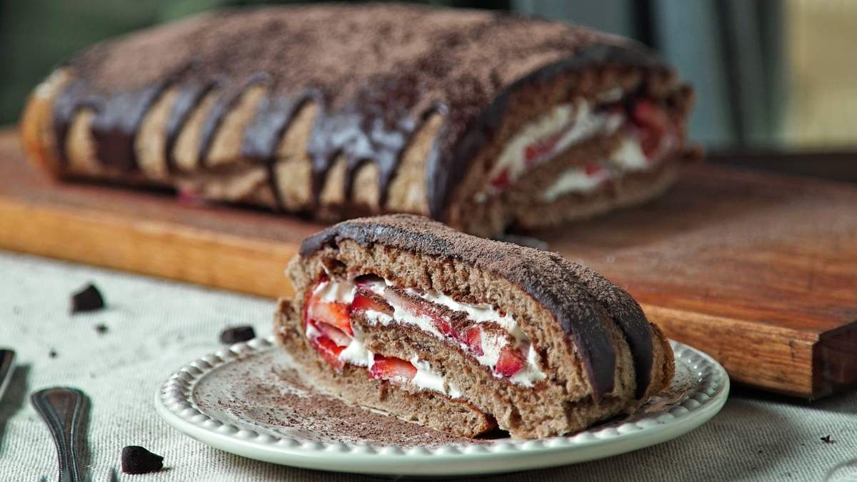 Arrollado de chocolate. Fuente: (Instagram)