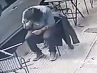 Sobrevivió de milagro: comía en Palermo y un blindex le cayó en la cabeza