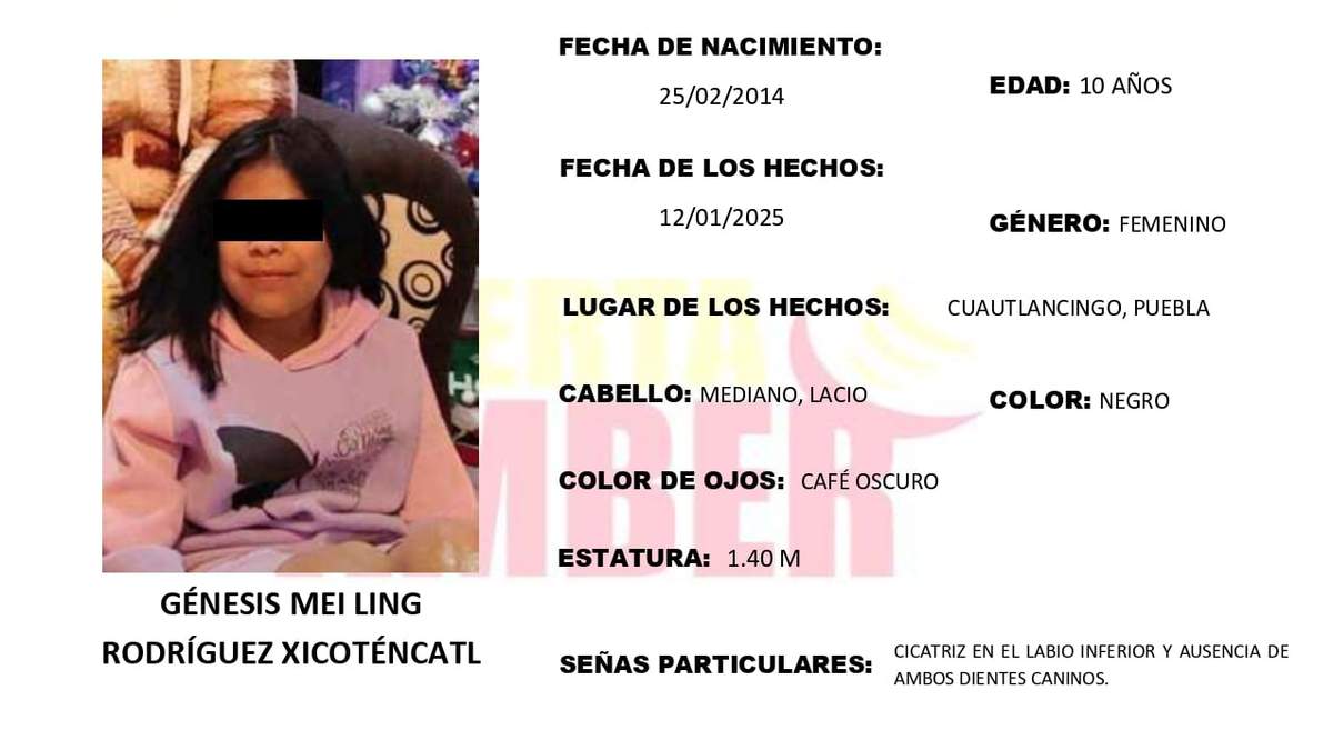 Alerta Ámber por Génesis Mei Ling