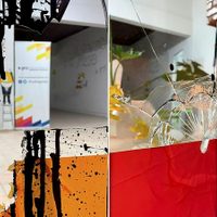 Destrozos contra un local partidario de Cambiemos en Chubut