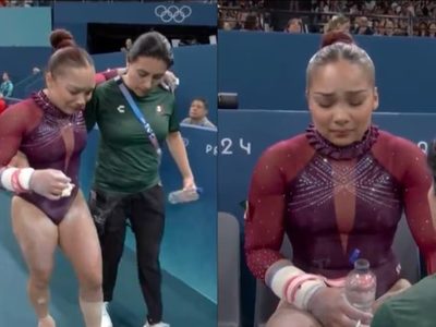 Natalia Escalera compite en barras asimétricas con una rotura del tendón del plantar (Video)
