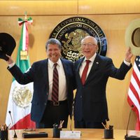 Monreal se reunió con Ken Salazar por última vez; hablaron sobre el T-MEC, migración y seguridad