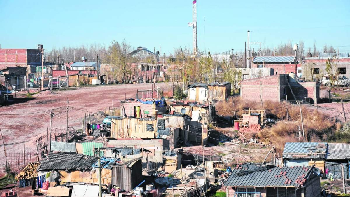 El barrio popular de Bardas Coloradas. Fuente: (Twitter)