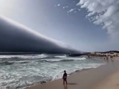 Bañistas en playa de Portugal confunden nubes con tsunami (Videos)