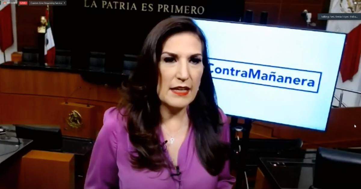 La senadora panista en su "contramañanera"