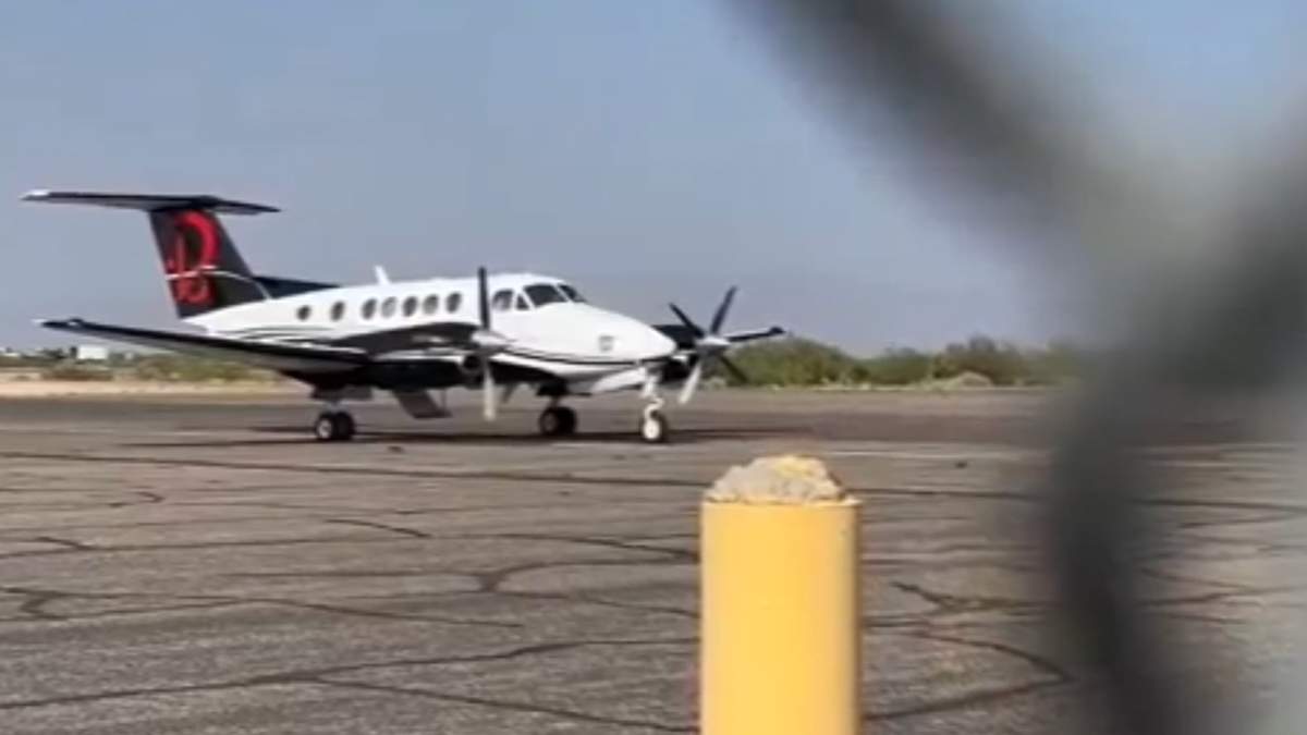 Avioneta donde viajaban los detenidos