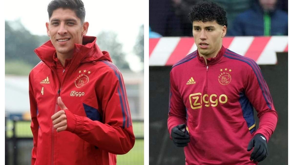 Los futbolistas mexicanos Edson Álvarez y Jorge Sánchez