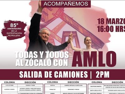 Invitan por WhatsApp a ir en camion a mitin de AMLO; en registro piden número de sección electoral