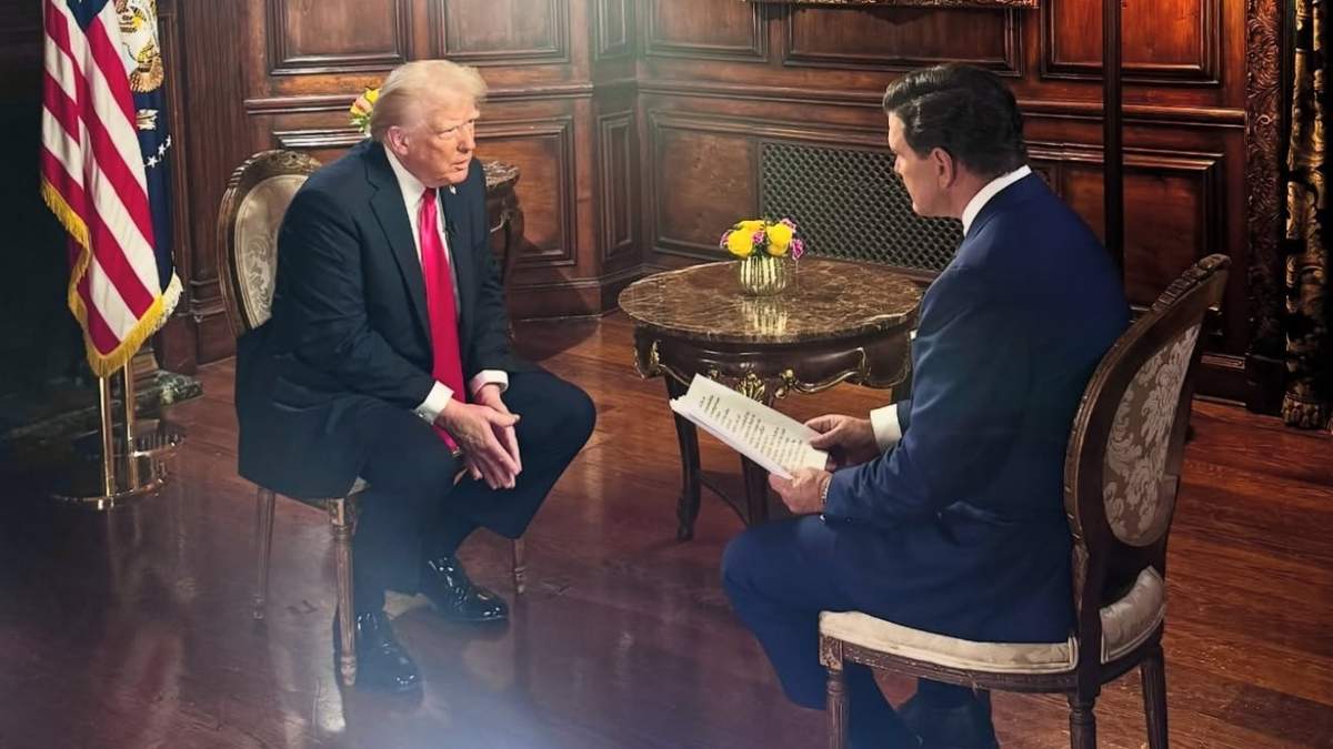 Trump en la entrevista en su residencia de Mar-a-lago
