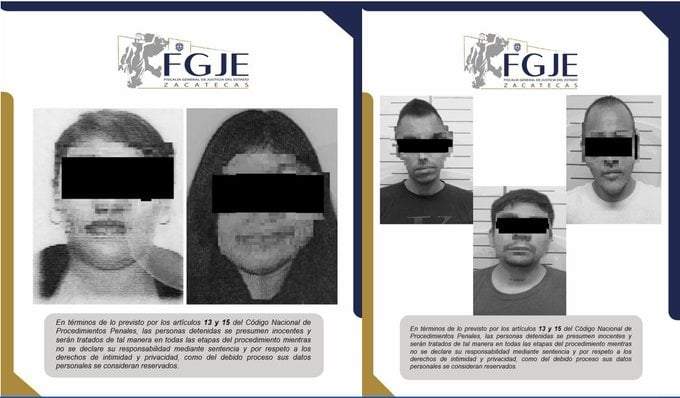 Suman 5 detenidos por crimen en Zacatecas