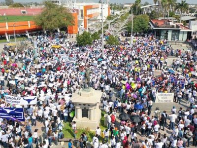 Marchan en Tamaulipas en respaldo a García Cabeza de Vaca
