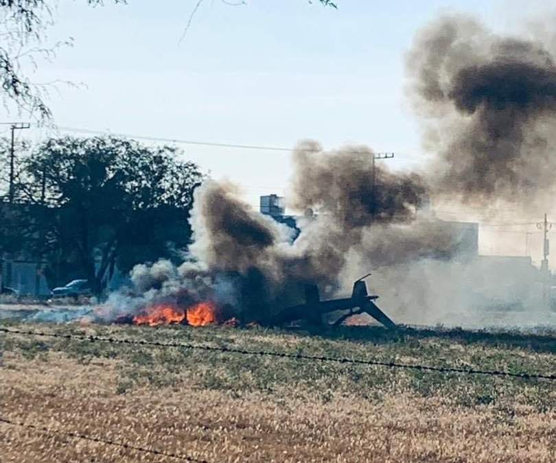 El helicóptero accidentado en Aguascalientes