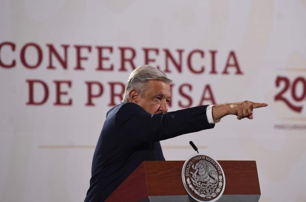 El mandatario durante la conferencia en Palacio Nacional