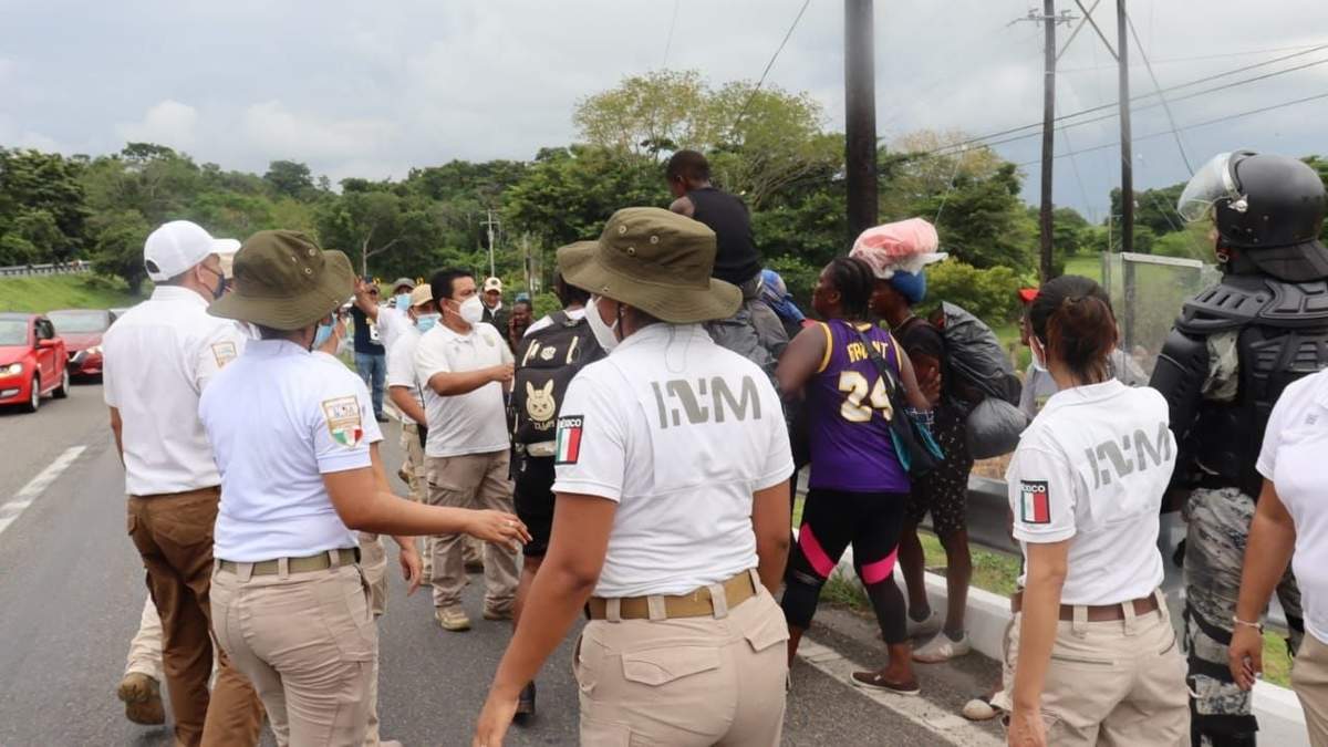 Migrantes detenidos por el INM y GN en Chiapas