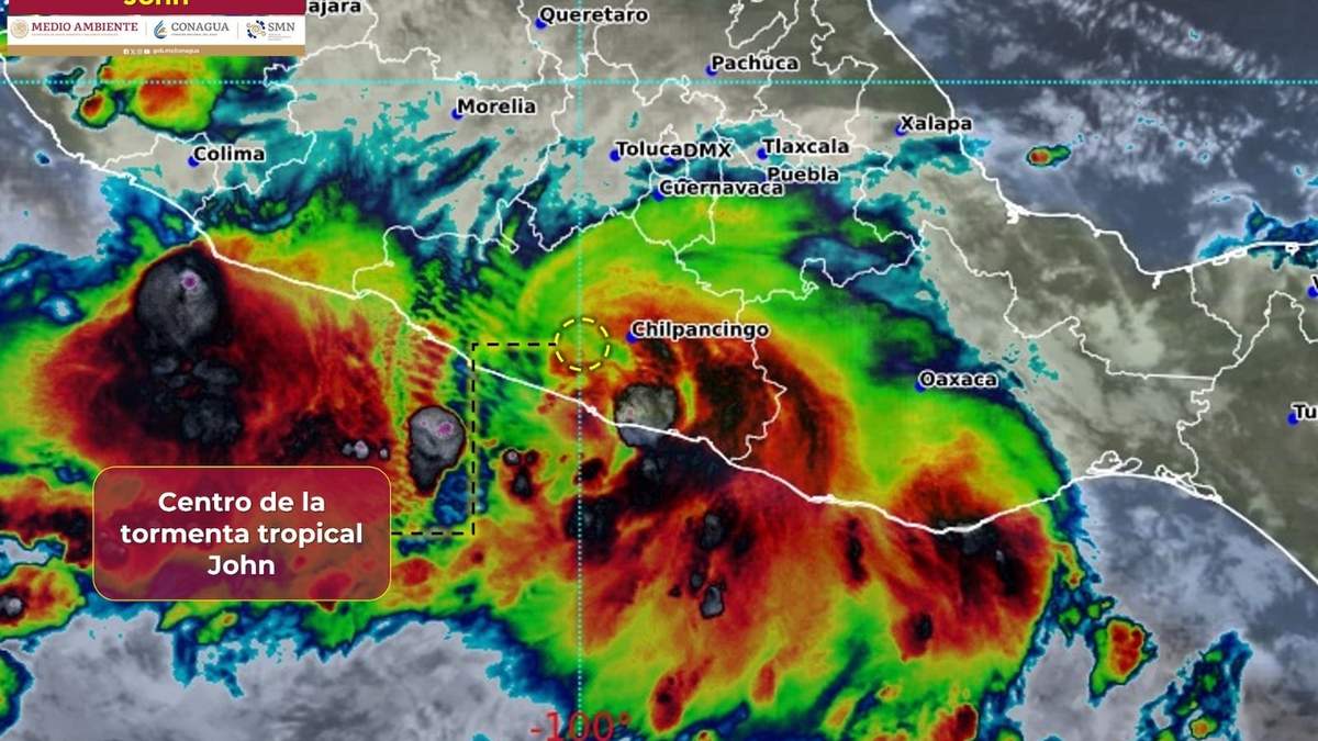 Imagen de satélite de la tormenta tropical John