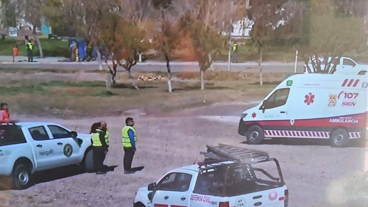 El operativo en la ciudad de Neuquén para recibir a los heridos del incendio. Fuente: (Tu Mañana Neuquén)