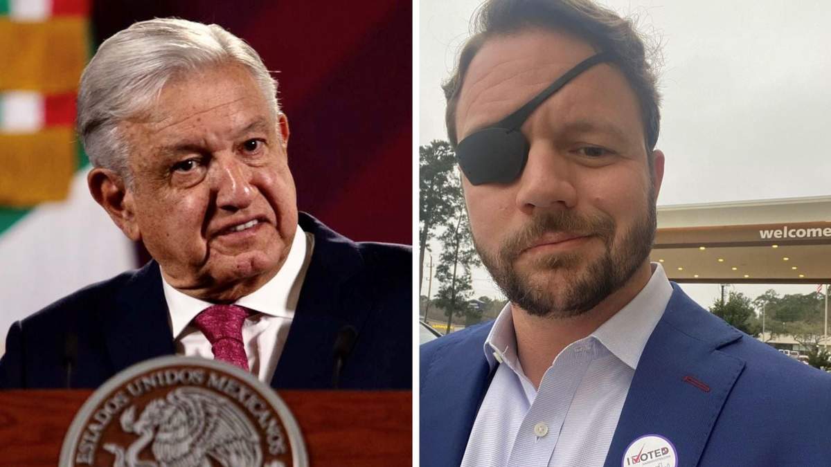 El presidente López Obrador y el congresista Dan Crenshaw