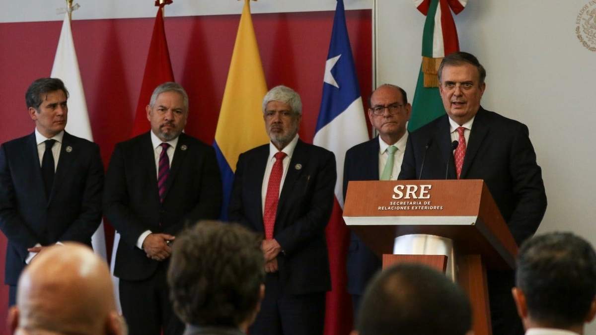 Conferencia de prensa en el marco de la XVII Cumbre de la Alianza del Pacífico, encabezada por el secretario de Relaciones Exteriores, Marcelo Ebrard Casaubon