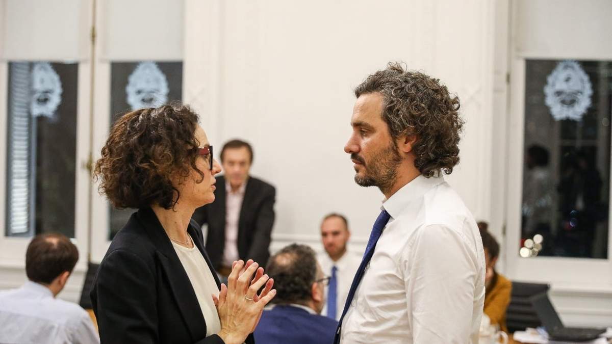 Cecilia Todesca, vicejefa de Gabinete, y Santiago Cafiero, jefe de Gabinete. Fuente: (Twitter)