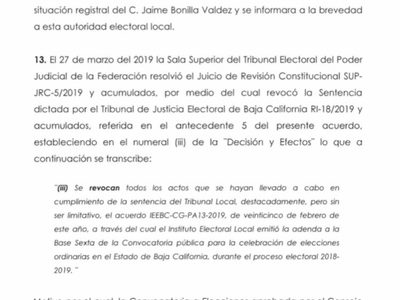Con documentos, Lorenzo Córdova comprueba que elección en BC fue para periodo de dos años