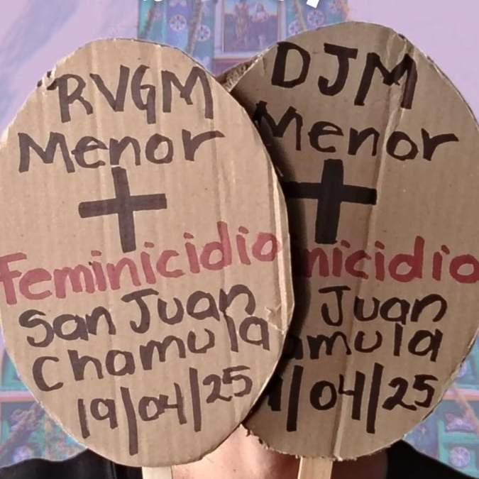 Protesta en contra de los feminicidios en San Juan Chamula, Chiapas