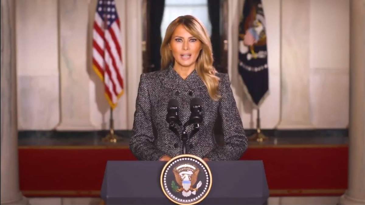 La primera dama saliente, Melania Trump