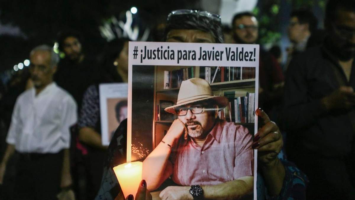 Protesta por el asesinato del periodista Javier Valdez