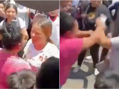 Madres pelean frente a estudiantes afuera de una secundaria en Zapopan (Video)