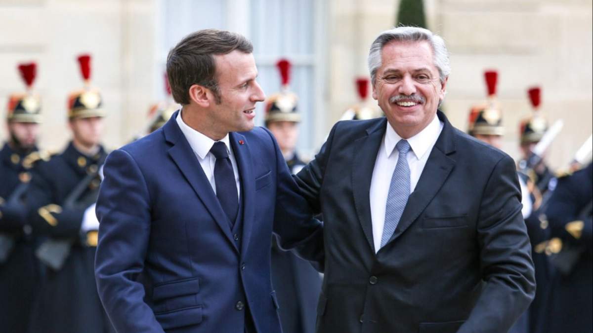Presidentes Emmanuel Macron y Alberto Fernández. Fuente: (Twitter)