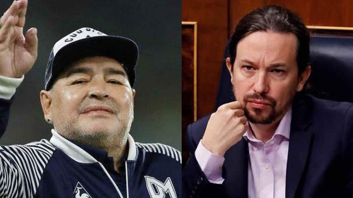 Pablo Iglesias y Diego Maradona. Fuente: (Instagram)