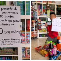 Tiendita premia a alumnos de 10: los deja tomar los productos que quieran (Video)