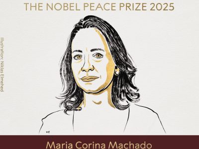 La venezolana Corina Machado fue galardonada con el Premio Nobel de la Paz