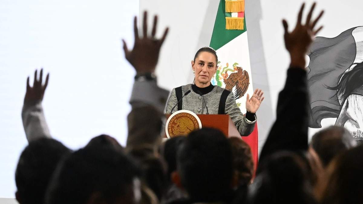 La presidenta durante la conferencia matutina