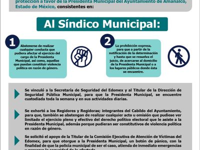 TEEM ordena protección para la alcaldesa de Amanalco