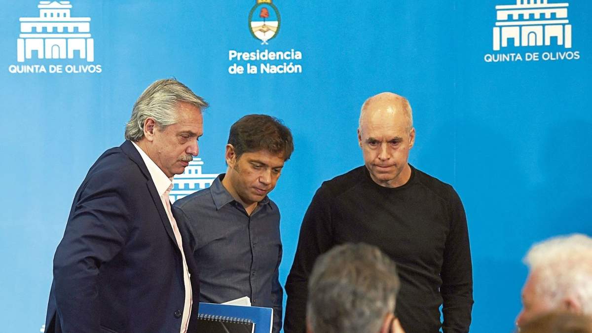 Alberto Fernández, Axel Kicillof y Horacio Rodríguez Larreta. Fuente: (Twitter)