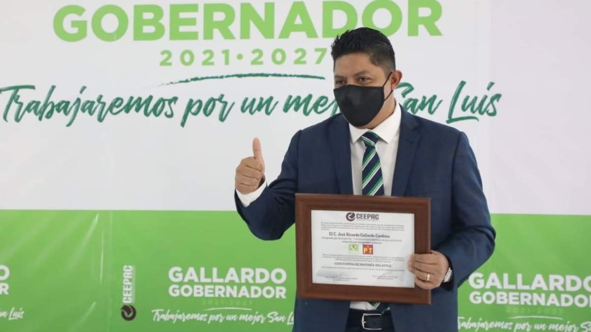 Ricardo Gallardo Cardona, candidato de la coalición PVEM-PT que ganó la elección en SLP