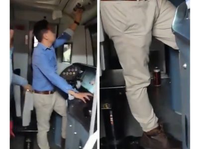 Conductor del Metro es grabado con una lata de cerveza en la cabina