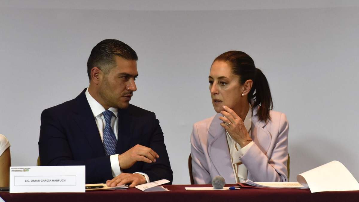 Omar García Harfuch y Claudia Sheinbaum, en la presentación de la propuesta de seguridad