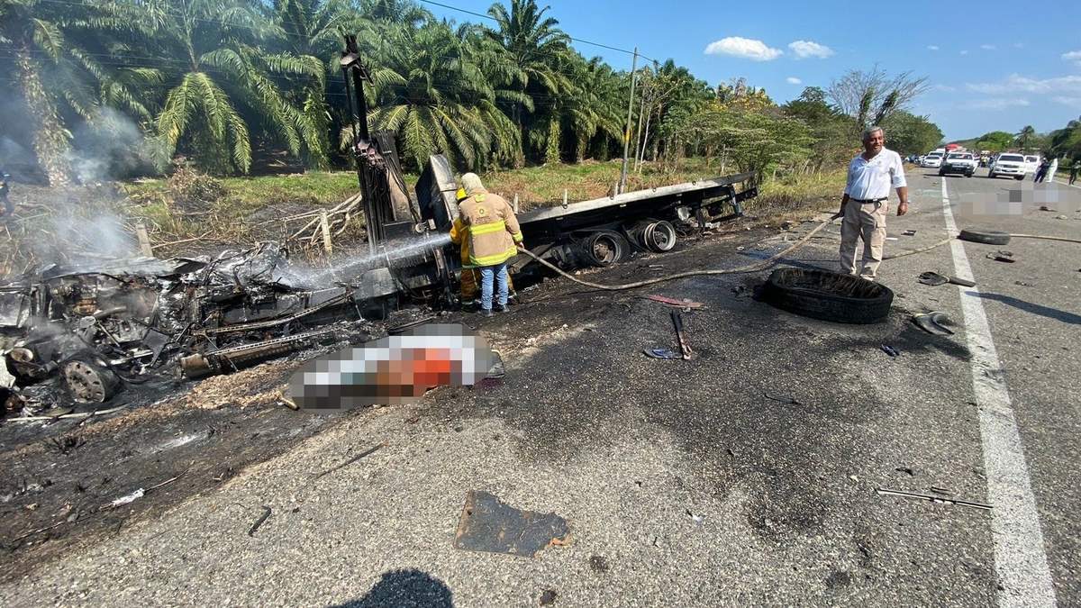 Accidente automovilístico en el tramo carretero Palenque-Playas de Catazajá