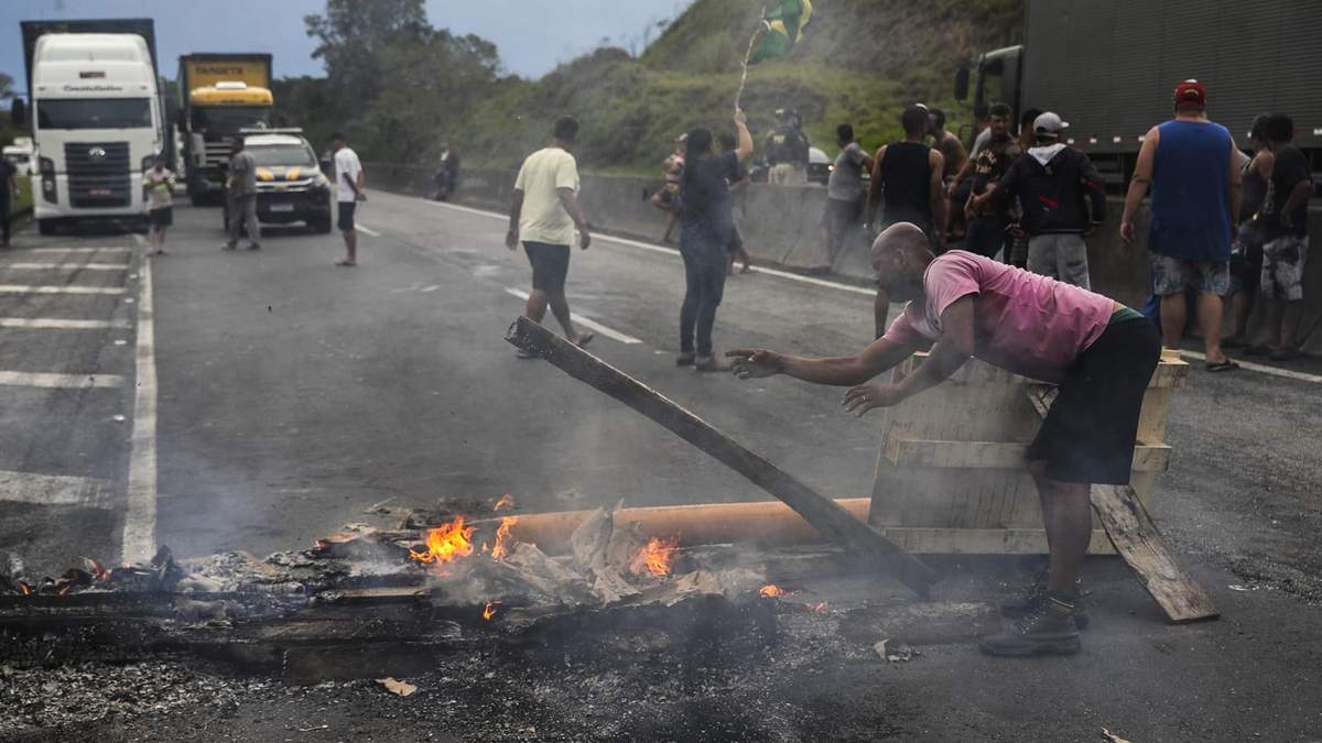 Cortes de ruta de Brasil. Fuente: (Twitter)